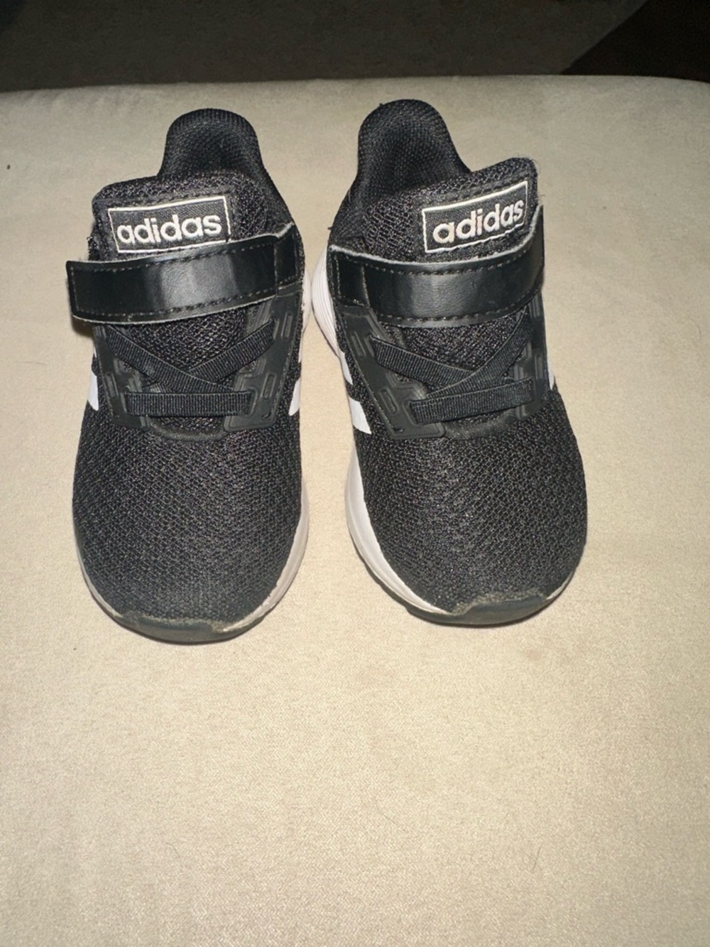 adidas Kids Black and White Slip-On Athletic Sneakers